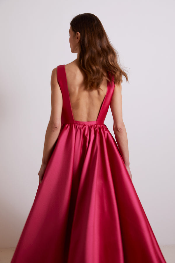 vestido rosa fucsia, rojo - 0249