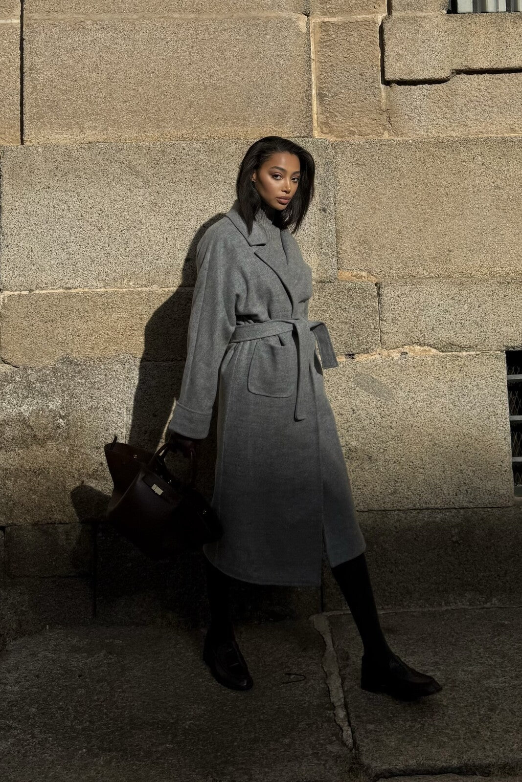 CAPPOTTO GRIGIO EFFETTO ROBE