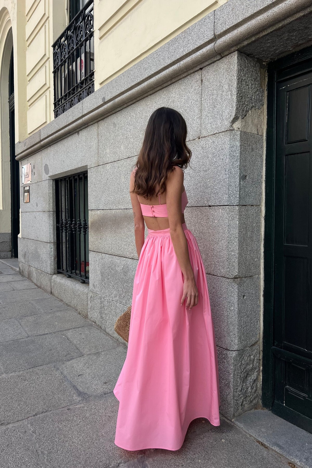 PINK CHAMBRAY LONG SKIRT