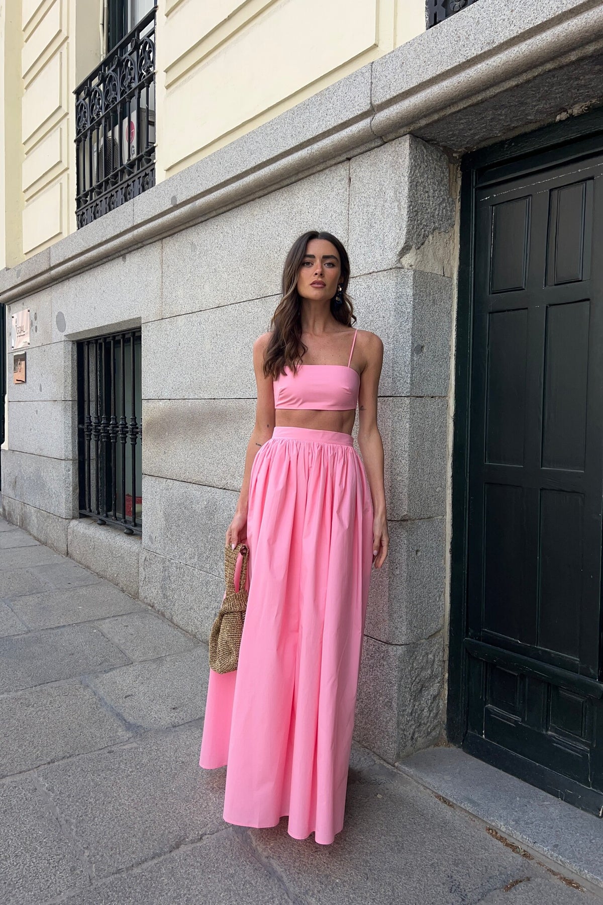 PINK CHAMBRAY LONG SKIRT