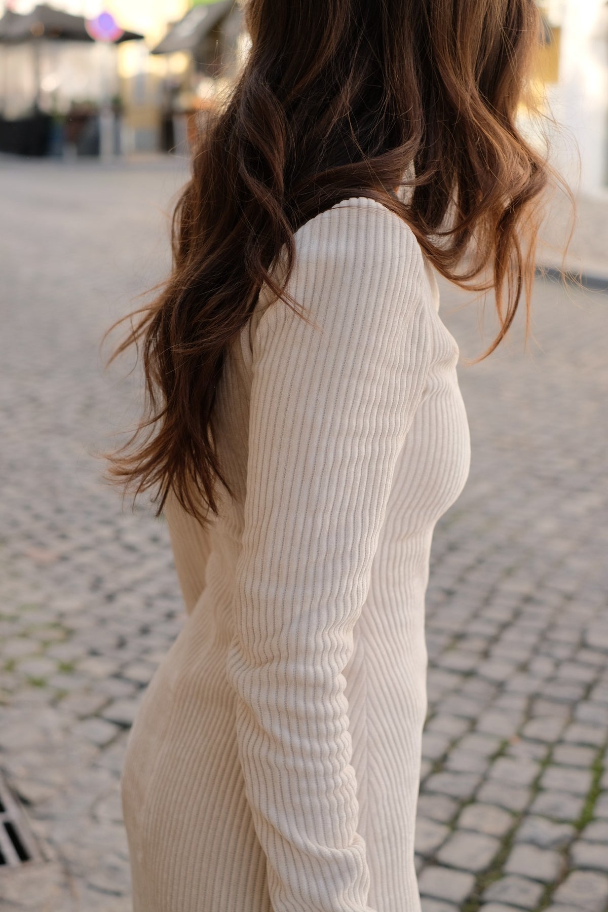 CREAM LONG SLEEVE MESH DRESS