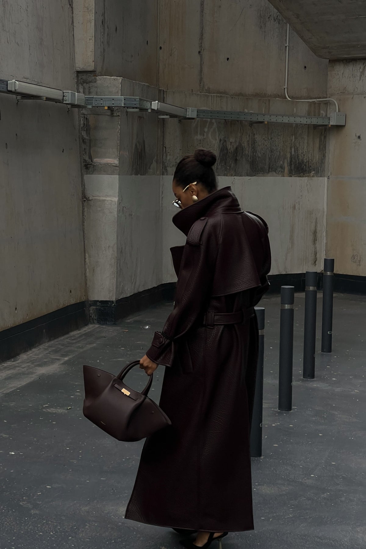 GABARDINE MARRON AVEC TEXTURE