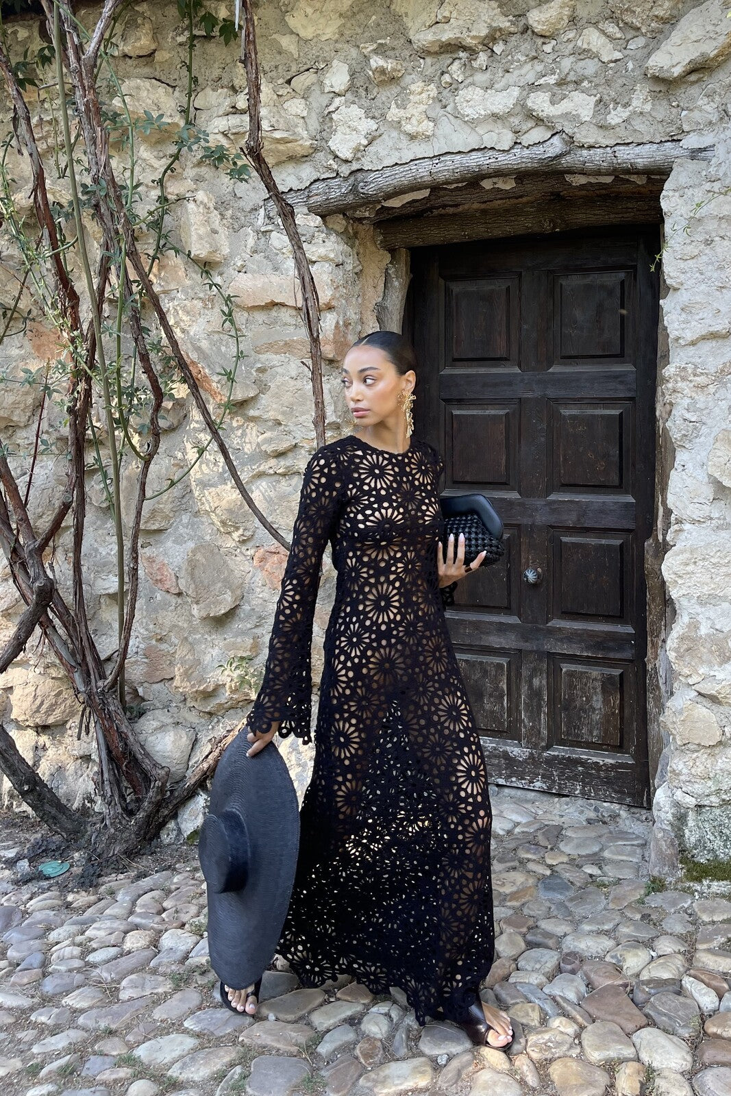 VESTIDO COMPRIDO TRICOT PRETO