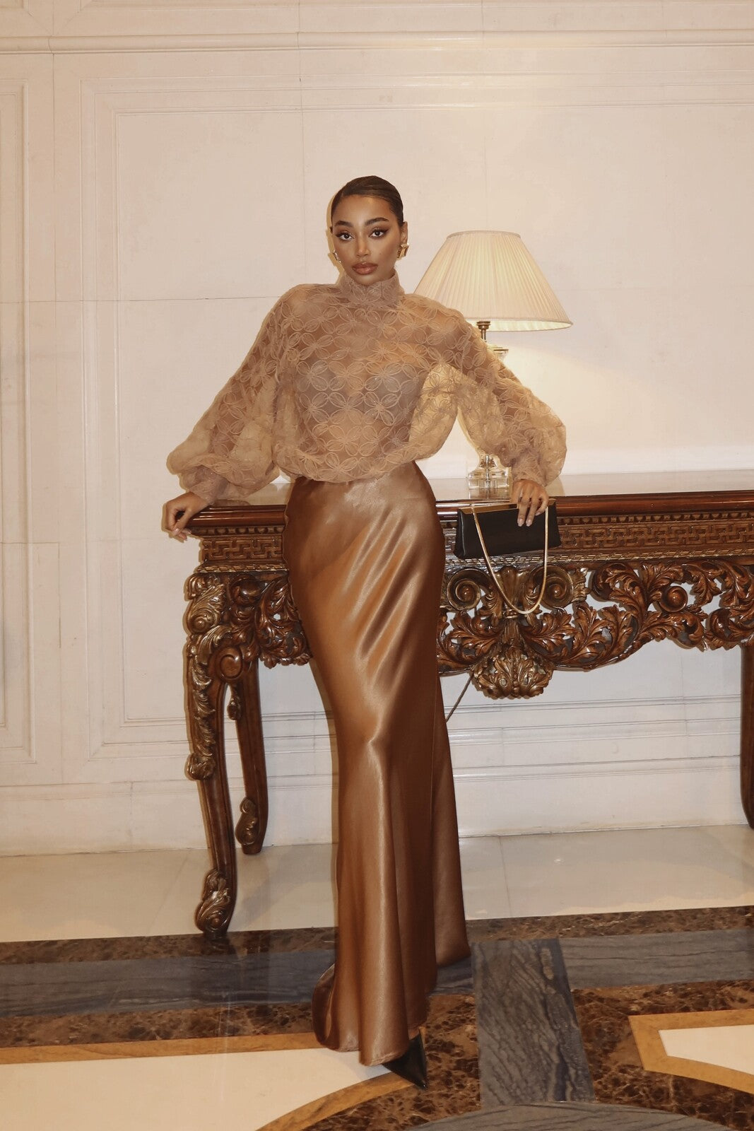 LONG BRONZE SKIRT